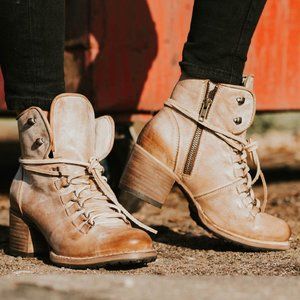 Freebird Devin - Distressed Hiker Lace Up Boots Booties Leather